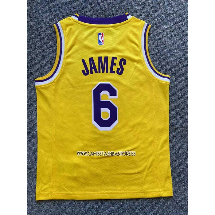 LeBron James NO 6 Camiseta Nino Los Angeles Lakers Icon 2022-23 Amarillo
